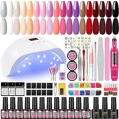 Peacecolor U V Nagellack Set mit U V Lampe 36W, Nagelfräser für G...