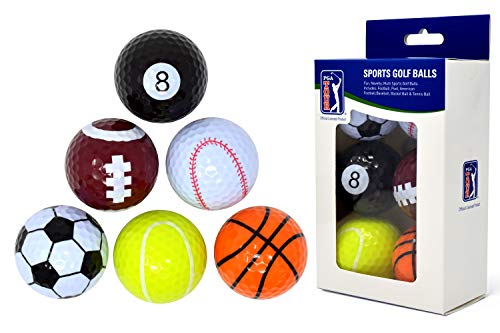 PGA TOUR Einzigartige Fun Sport Golfbälle (6er Set), Mehrfarbig, P...