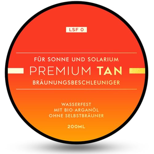 Premium Tan Solarium Bräunungsbeschleuniger LSF 0, 200 ml - Mit Bi...