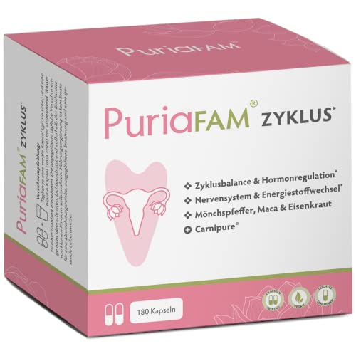 PURIAFAM Zyklus - 180 Zyklus Tabletten - Maca, Mönchspfeffer, Sh...