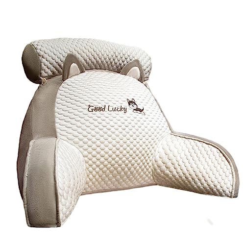 PW TOOLS Ice Silk Cute Reading Pillow, rückenkissen mit armlehnen,...