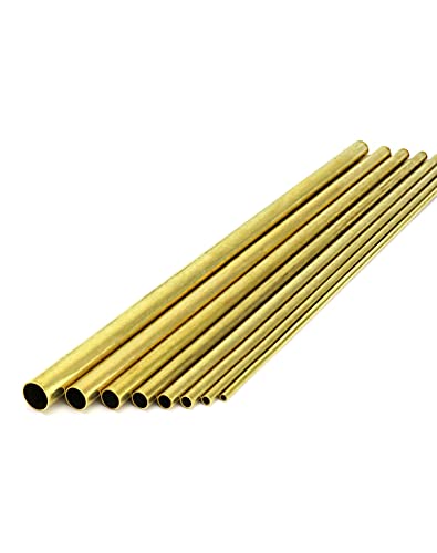 QWORK Messing Rohr, 2mm 3mm 4mm 5mm 6mm 7mm 8mm 10mm, OD x 0.5mm Wa...