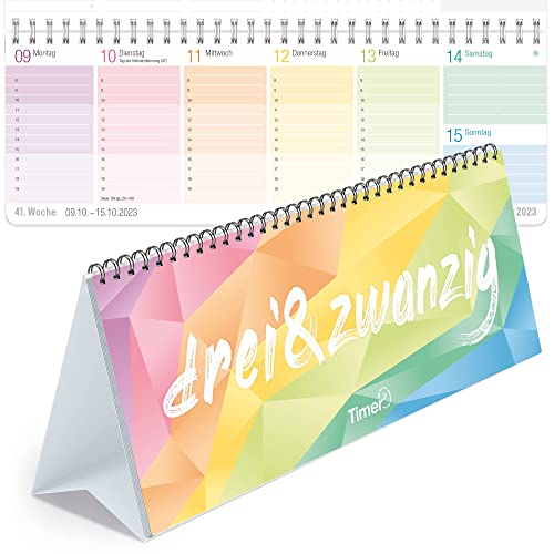 Rainbow Wochen-Tischkalender 2023 im Quer-Format zum Aufstellen [Ra...