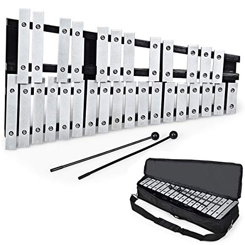 RELAX4LIFE 30 Noten Xylophon, Glockenspiel mit 2 Schlägel und Trag...