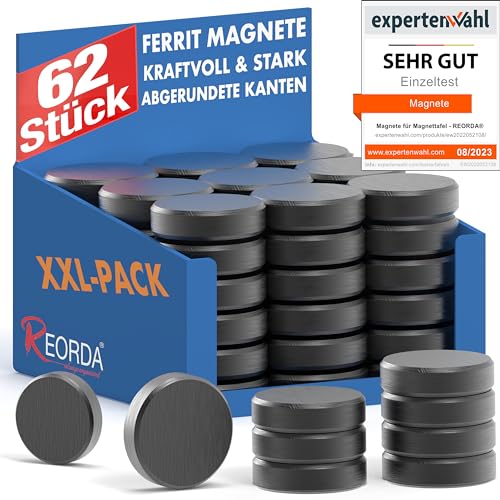 REORDA Magnete für Magnettafel stark - 62x Starke Magnete für Whi...