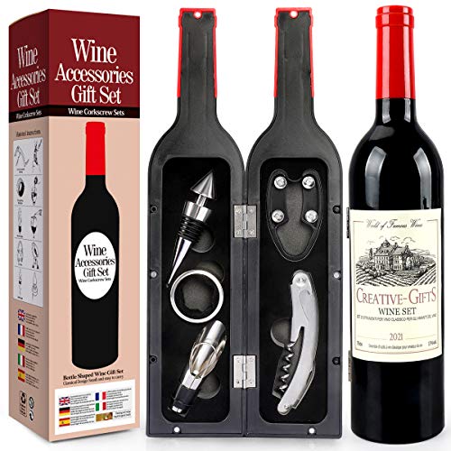 RERXN Weinflasche geformt Weinzubehör Geschenkset,Weinöffner Set ...