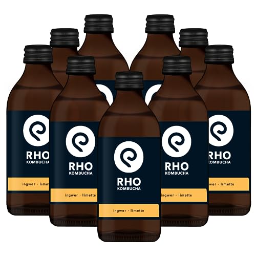 RHO Kombucha 9 x 330ml (Ingwer Limette), unpasteurisierter Kombucha...