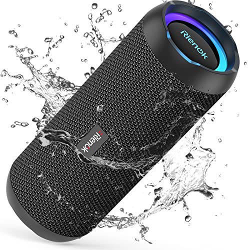 RIENOK Bluetooth Lautsprecher mit Licht Bluetooth 5.3 Musikbox Bass...