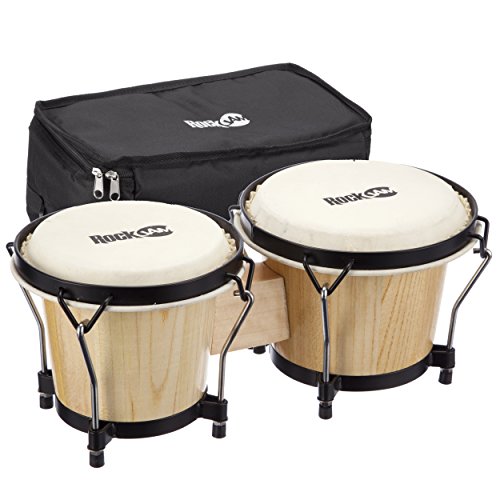 RockJam RJ-100300 7  and 8  Bongo Set with Padded Bag and Tuning Wr...