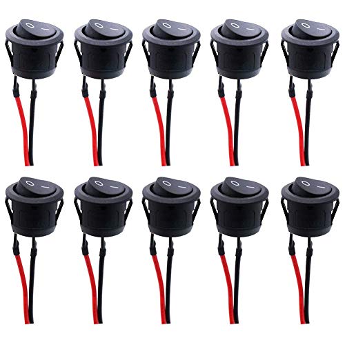 RUNCCI-YUN 10PCS 12V Wippschalter, SPST Switch 10 A 125 V, 6 A 250 ...