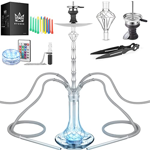 Ryosee 100cm 4 Schlauch Shisha Set mit LED Licht, 4 Anschlüssen Ho...