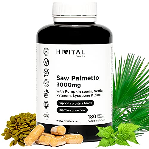 Saw Palmetto 3000 mg. 180 vegane Kapseln für 3 Monate. Für eine g...