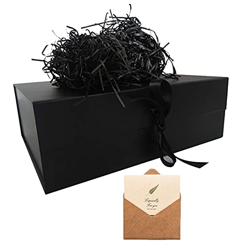 Schwarz Geschenkbox, Geschenkkarton mit Magnetisch Deckel und Schle...