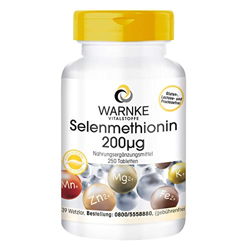 Selen-Tabletten - 200mcg - Selenmethionin - vegan - 250 Tabletten |...