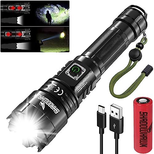 Shadowhawk LED Taschenlampe Aufladbar, Extrem Hell 20000 Lumen Tasc...