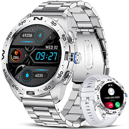 Smartwatch Herren mit Bluetooth Anrufe für Android iOS 1,32 Zoll R...