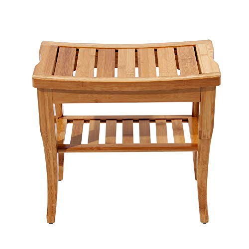 sogesfurniture Bambus Hocker Sitzhocker Duschhocker, Ablage Badhock...