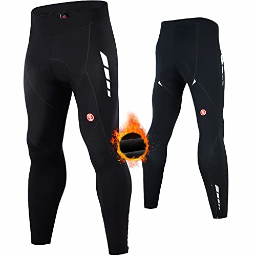 Souke Sports Winter Herren Lang Fahrradhose mit Fleecefutter 3D gep...