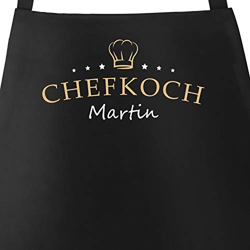 SpecialMe Küchen-Schürze eigener Name Schriftzug Chefkoch indiv...