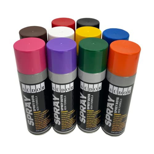 Sprühfarben-Set 10 Farben je 200 ml. Schnelltrocknende Graffiti-Fa...