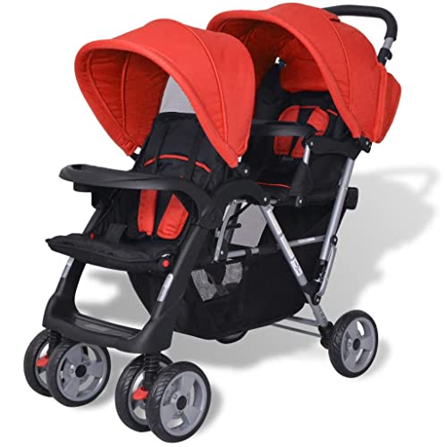 Susany Geschwisterwagen mit 2 klappbare Verdecke Kinderwagen Babywa...