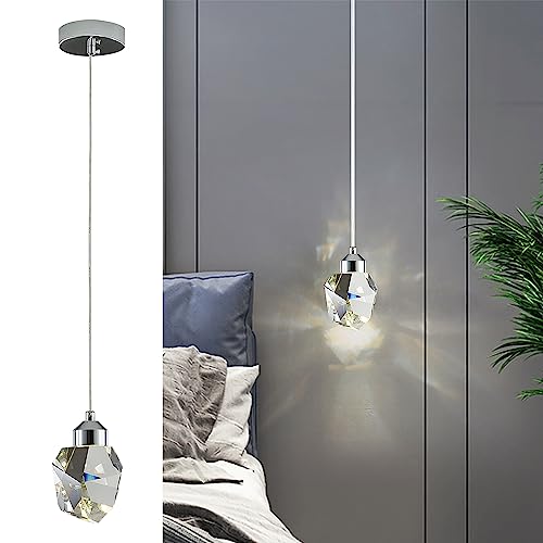 Sxtiger Moderne Kristall Pendelleuchte, 3-Farben LED Kristall Pende...