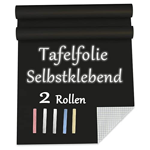 Tafelfolie Selbstklebend Schwarz Kreidetafel Blackboard - 2 Rollen ...