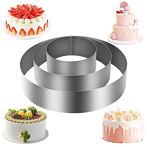 talifoca 3 Stück Runde Kuchenringe Set, Edelstahl Tortenring Desse...