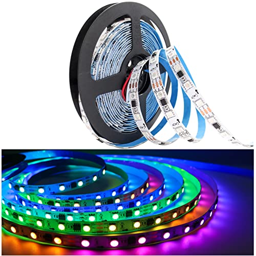 Tesfish 12V WS2811 LED Streifen Licht, RGB LED Pixel Strip 5m 300 L...