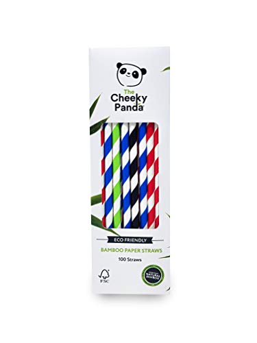 The Cheeky Panda Bambus Strohhalme Papier Bunte | 100 x Cocktail St...