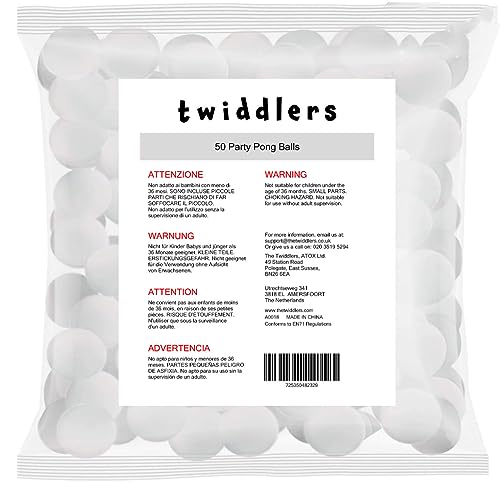 THE TWIDDLERS 50 Weiße Tischtennisbälle für Beer Pong, Spiele un...