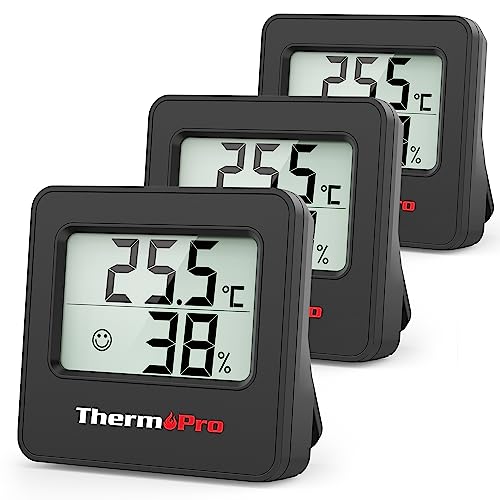 ThermoPro TP157 Mini Hygrometer Thermometer Innen 3er Set 0.5℃ Pr...