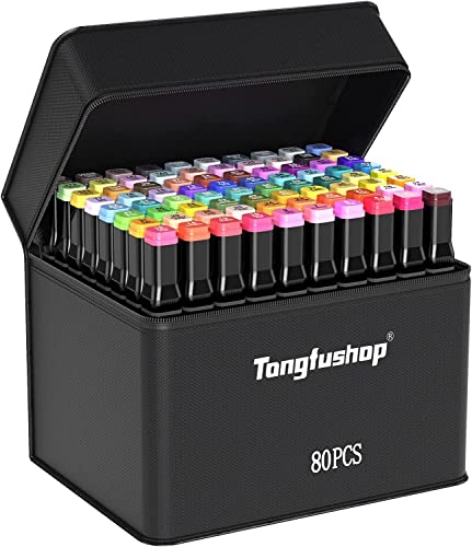 Tongfushop Filzstifte, 80+2 Marker Set, 2 Sekunde Schnell Trocknend...