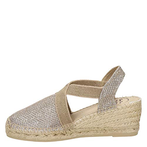 Toni Pons Damen-Espadrille aus Baumwollstoff - Triton - Platin, 35 ...