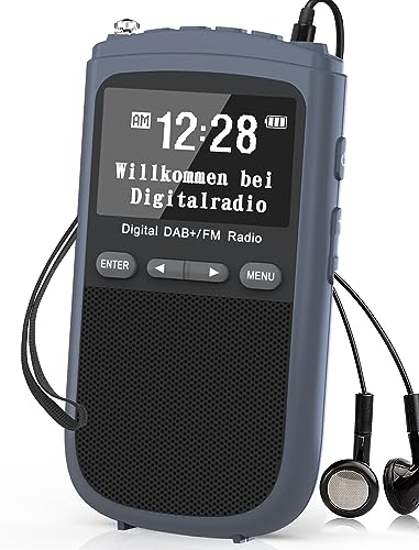 Tragbare DAB Radio, Mini DAB DAB+ UKW Radio, 900mAh Wiederaufladbar...