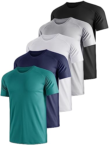 UEEKO 5er Pack Sport Herren Tshirt Set Kurzarm Sporthirt Running He...