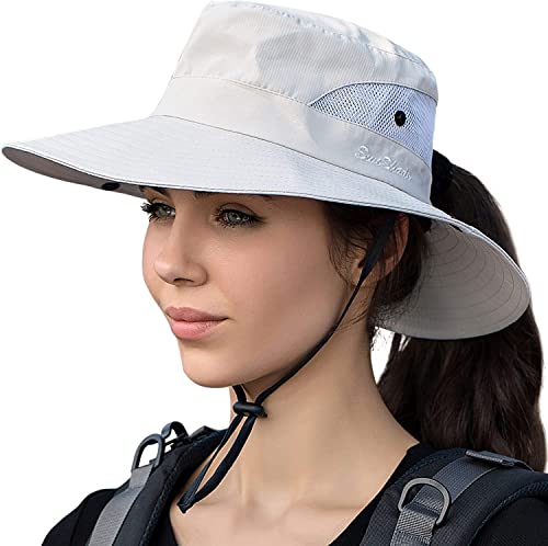 Uhky Damen Sommer Sonnenhut breite Krempe Outdoor UV-Schutz Hut Fal...