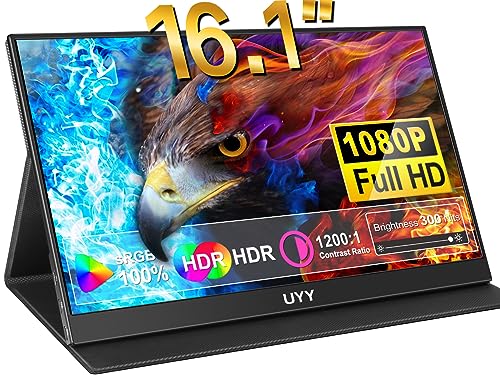 UYY Tragbarer Monitor 16,1 Zoll(1920X1080) HDR FHD Portable Monitor...