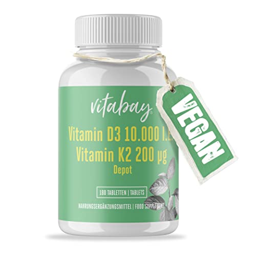 Vitabay Vitamin D3 10000 I.E. + K2 200 mcg Depot | Premium: 99,99% ...