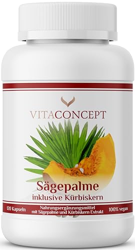 VITACONCEPT | Sägepalme und Kürbiskern (5% Phytosterole) | 500 mg...