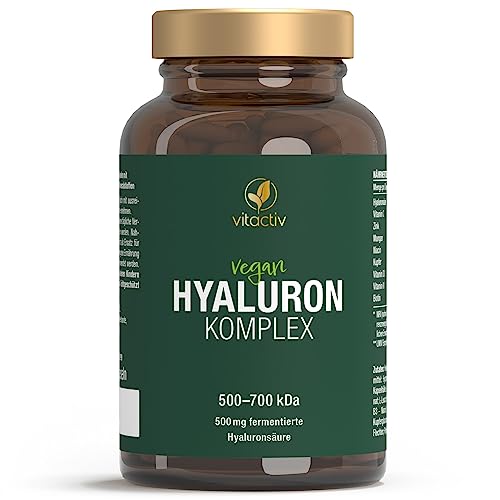 VITACTIV Hyaluron Komplex - Hyaluron Kapseln Hochdosiert, 500 mg Hy...