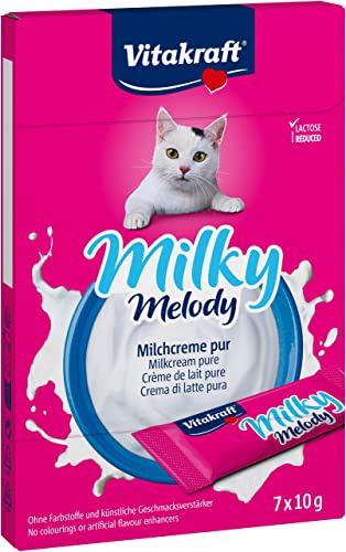 Vitakraft Milky Melody Pur, Katzensnack, Milchcreme für Katzen, ei...