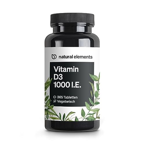 Vitamin D3 1000 I.E. – 365 Tabletten im Jahresvorat – Vitamin D...