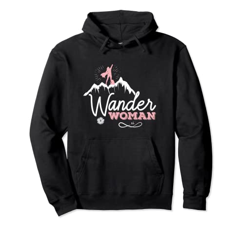 Wander Woman Superheldin Gipfelstürmerin Trekking Pink Berge Pullo...