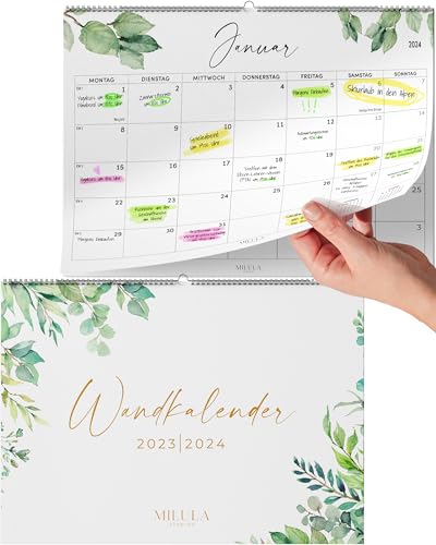 Wandkalender 2024 - Kalender 2024 im A4 Querformat - Familienplaner...