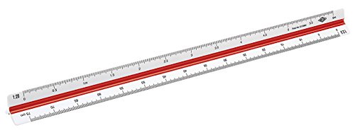 Wedo 5255002 Dreikantmaßstab (Ingenieur DIN, aus Kunststoff, 30 cm...