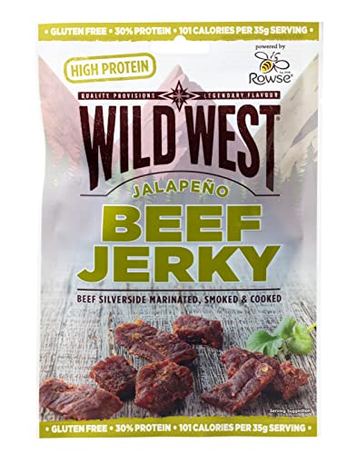 Wild West Beef Jerky, 16 x 60g Jalapeno Rinderfleisch, Beef Jerky h...