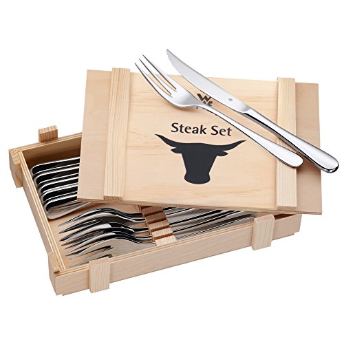 WMF Steakbesteck 12-teilig, Steakbesteck Set für 6 Personen, Steak...