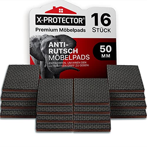 X-PROTECTOR Antirutschgleiter – 16 Stück 50 mm Premium-Kautschuk...