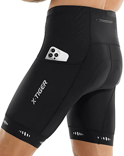 X-TIGER Radlerhose Herren mit 5D Sitzpolster,Fahrradhose Herren Atm...